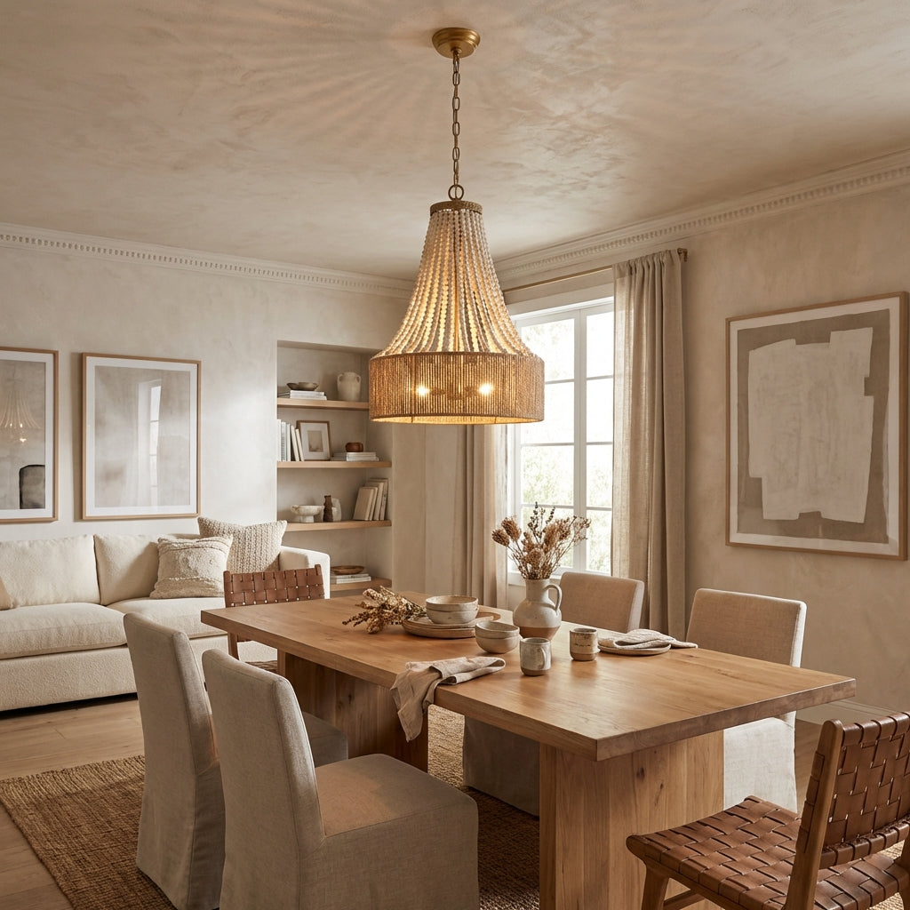 4-Light Golden Bohemian Dry Rated Chandelier