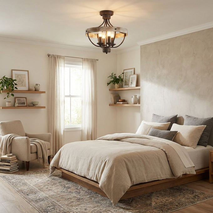 4-Light Industrial Ceiling Light