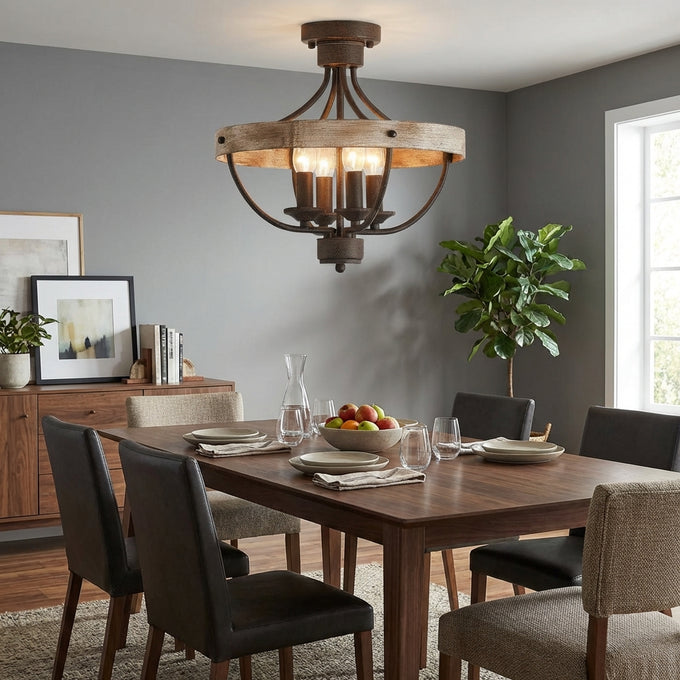 4-Light Industrial Ceiling Light