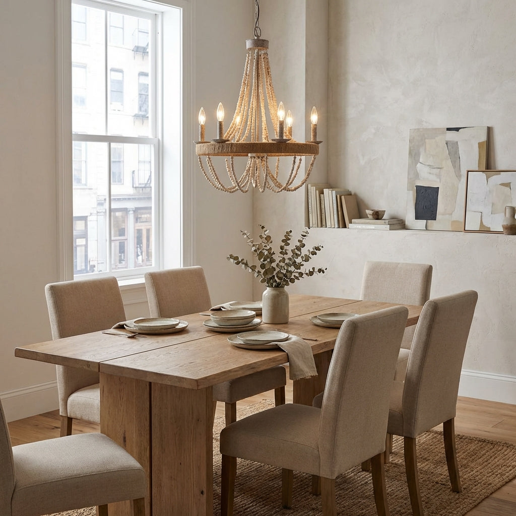 Chokio 6-Light Wood Bead Chandelier