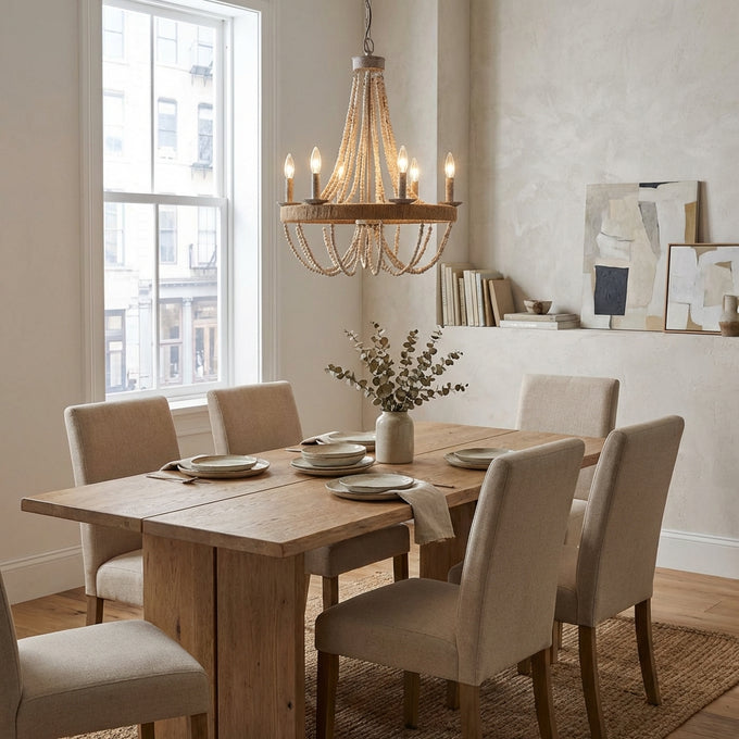 Chokio 6-Light Wood Bead Chandelier