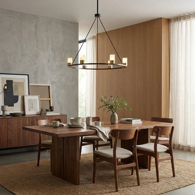 Perimost 31 Inch Alma 6-Light Black Modern Luxury Chandelier