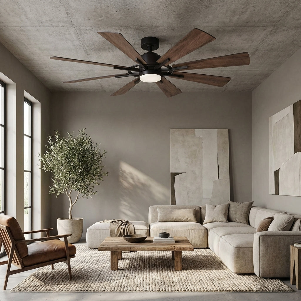 60" Oretha Windmill 8 Blade Led Indoor Oil Rubbed Bronze Ceiling Fan With Remote And Light Kit Included