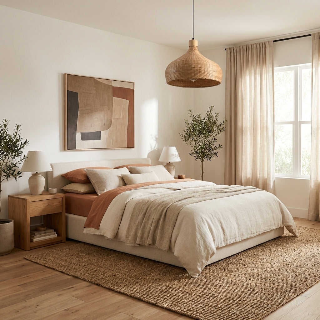 18" Winfred Bohemian Handwoven Bamboo Island Pendant Light