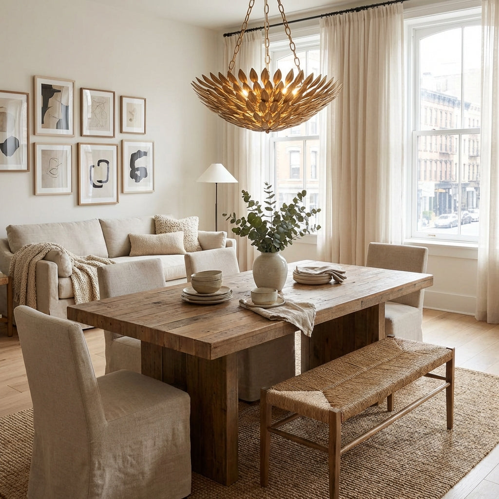 22 Inch Verna Farmhouse 6-Light Golden Chandelier