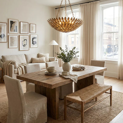 22 Inch Verna Farmhouse 6-Light Golden Chandelier