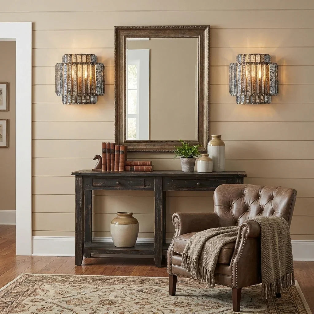 Rodney 1-Light Golden Crystal Wall Sconce Lighting