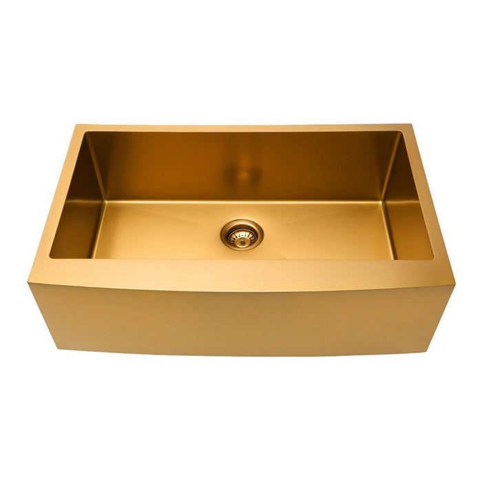 Kitchen Sink Gold Single Bowl Kitchen Sink - ParrotUncle