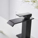 Matte Black Waterfall Single Hole Single-Handle Low-Arc Bathroom Faucet - ParrotUncle