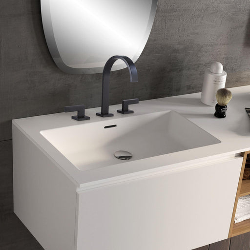 Matte Black Widespread Faucet 2-handle Bathroom Faucet - ParrotUncle