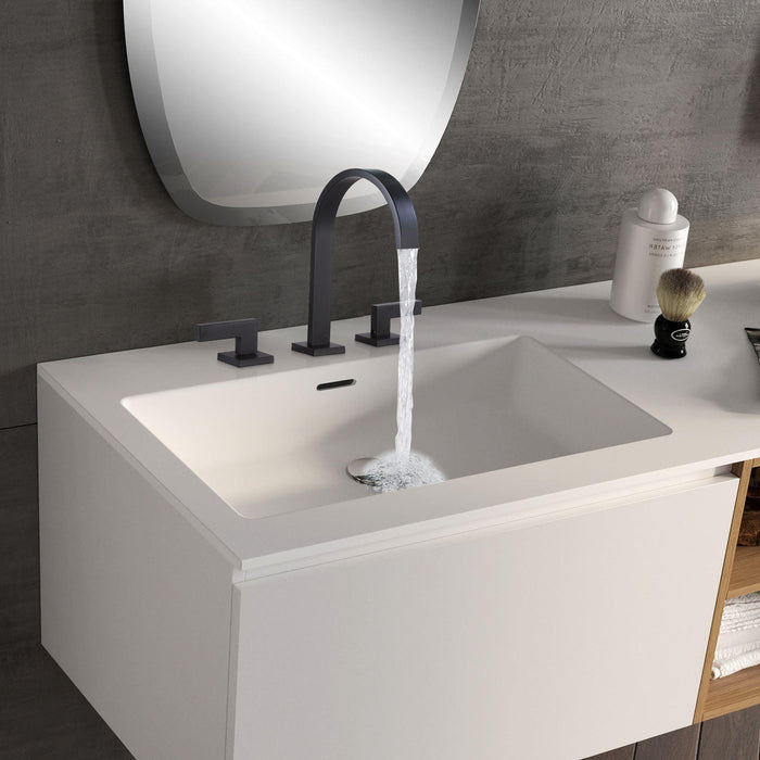 Matte Black Widespread Faucet 2-handle Bathroom Faucet - ParrotUncle