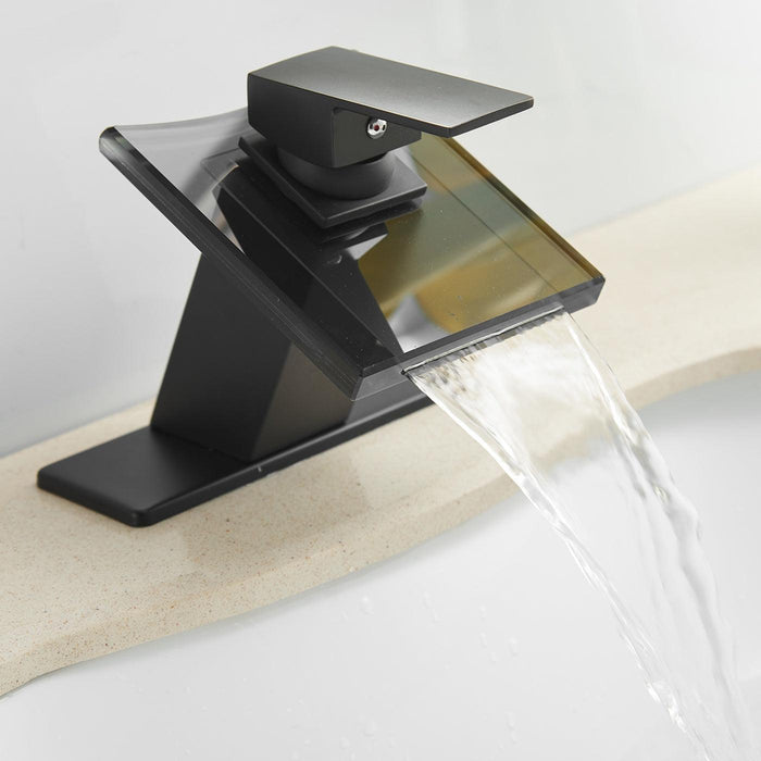 Matte Black/Brushed Nickel Single-Handle Single Hole Bathroom Vessel Sink Faucet - ParrotUncle