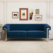 Mid-Century 3-Seater Sofa Couch with Gold Metal Legs - ParrotUncle