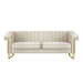 Mid-Century 3-Seater Sofa Couch with Gold Metal Legs - ParrotUncle