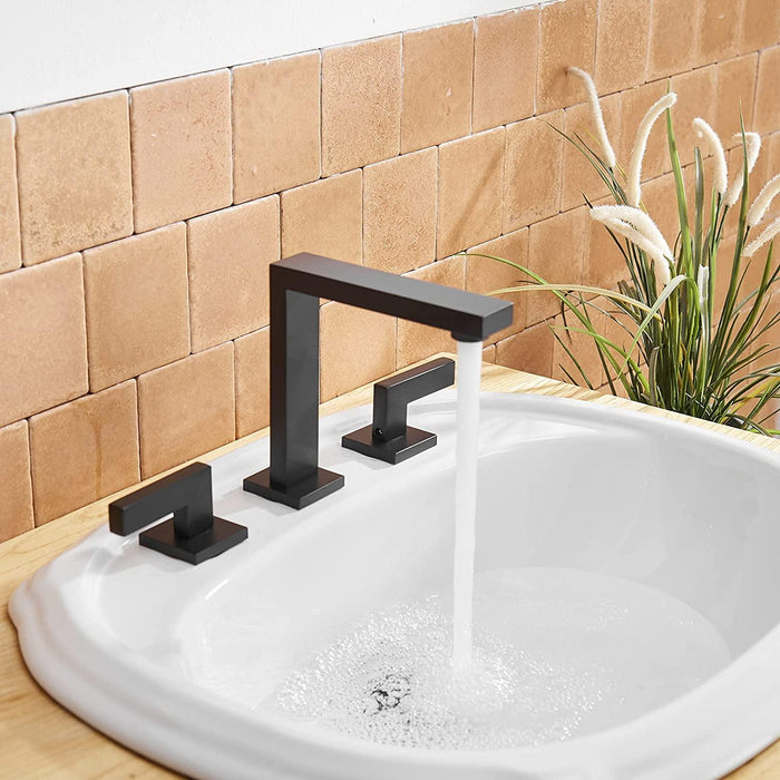 Modern 3-holes Double Handle Bathroom Sink Faucet - ParrotUncle