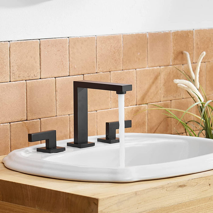 Modern 3-holes Double Handle Bathroom Sink Faucet - ParrotUncle