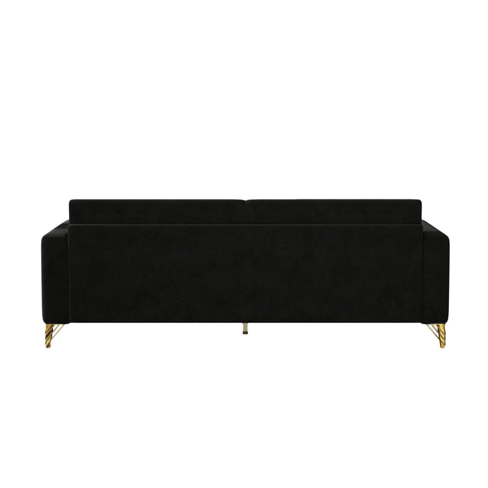 Modern Black or Green Upholstered Sofa - ParrotUncle