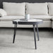 Modern Coffee Table Black Metal Frame with Sintered Stone Tabletop - ParrotUncle