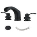 Modern Double Handle Matte Black Waterfall Bathroom Faucet with Pop-up Drain Assembly - ParrotUncle