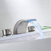 Modern Double Handle Waterfall LED Bathroom Sink Faucet with Pop-up Drain - ParrotUncle