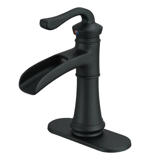 Modern Level Handle Waterfall Bathroom Sink Faucet in Oil Rubbed Bronze - ParrotUncle