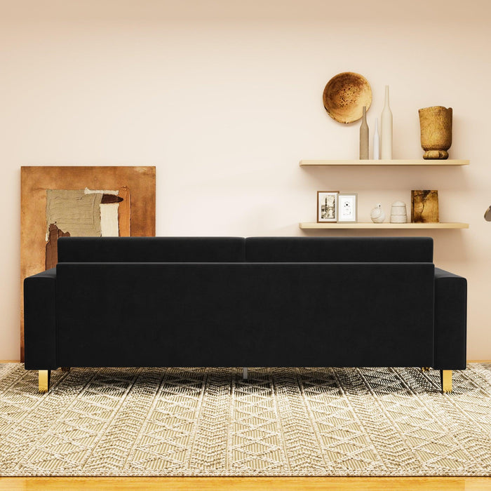 Modern Mid-Century Large Comfortable Velvet Sofa - ParrotUncle