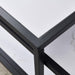 Modern Nesting Coffee Table Square & Rectangle Black Metal Frame with Marble Color Top - ParrotUncle