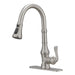 Modern Single Handle Pull-out Three Function Kitchen Faucet with Deck Plate - ParrotUncle
