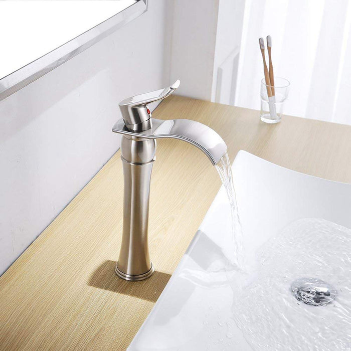 Modern Single Handle Widespread Bathroom Sink Faucet with Pop-up Drain Assembly - ParrotUncle