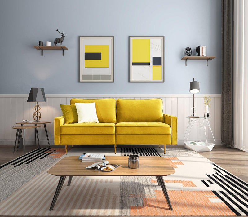 Modern Velvet Fabric Sofa - ParrotUncle