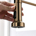 New Single Handle Pull Down Sprayer Kitchen Faucet with Advanced Spray Commercial 1 Hole Kitchen Sink Faucet in Brushed Gold - ParrotUncle