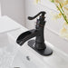 Oil Rubbed Bronze Single-Handle Low-Arc Bathroom Faucet with Pop-up Drain Assembly - ParrotUncle