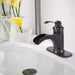 Oil Rubbed Bronze Waterfall Single Hole Single-Handle Low-Arc Bathroom Faucet With Supply Line - ParrotUncle