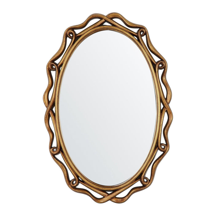 Oval Antique Golden Framed Wall Mirror - ParrotUncle