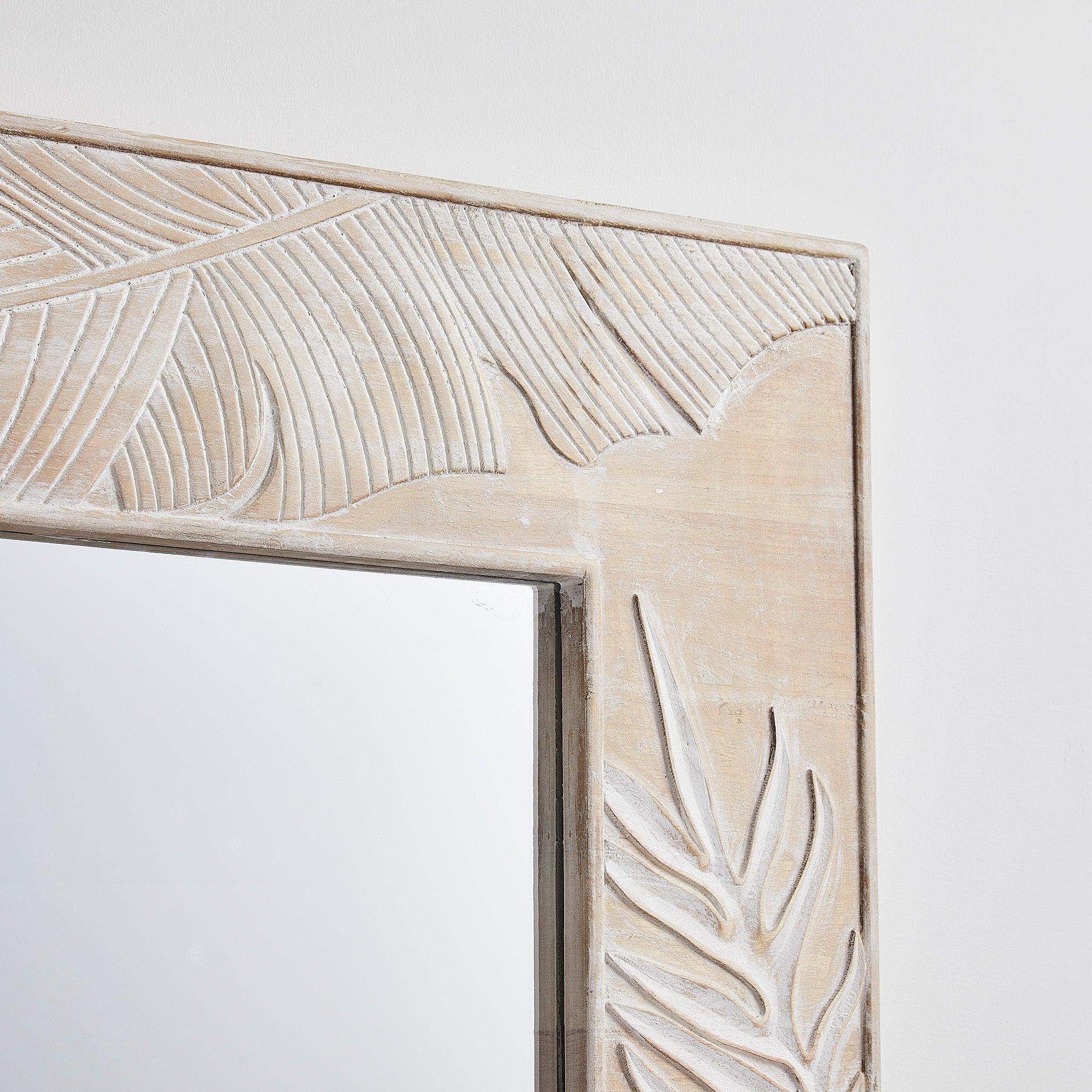 Parrot Uncle Frame for Mirrors Traditional Square Mirror Vintage Wall Decoration with Leaf Pattern - ParrotUncle
