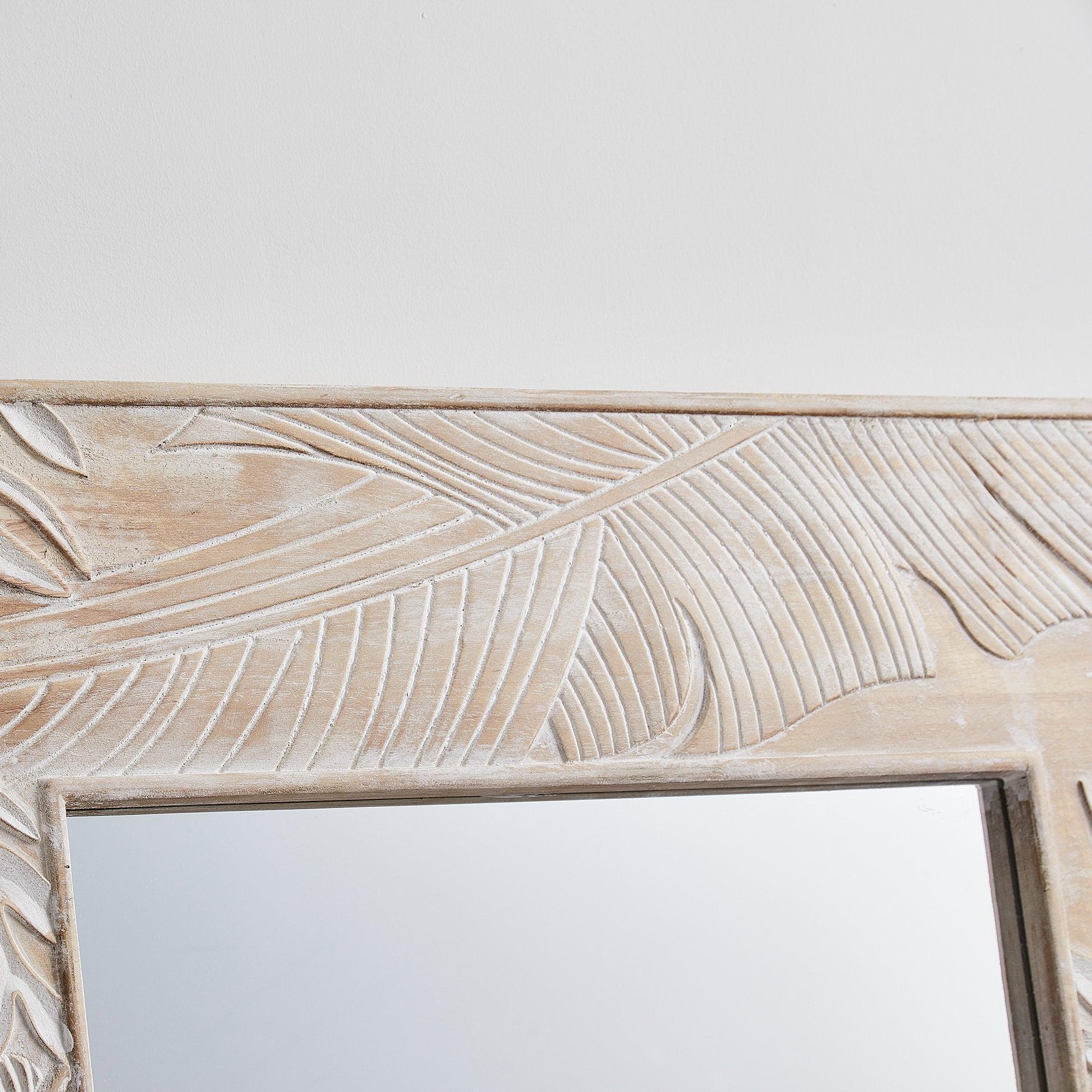 Parrot Uncle Frame for Mirrors Traditional Square Mirror Vintage Wall Decoration with Leaf Pattern - ParrotUncle