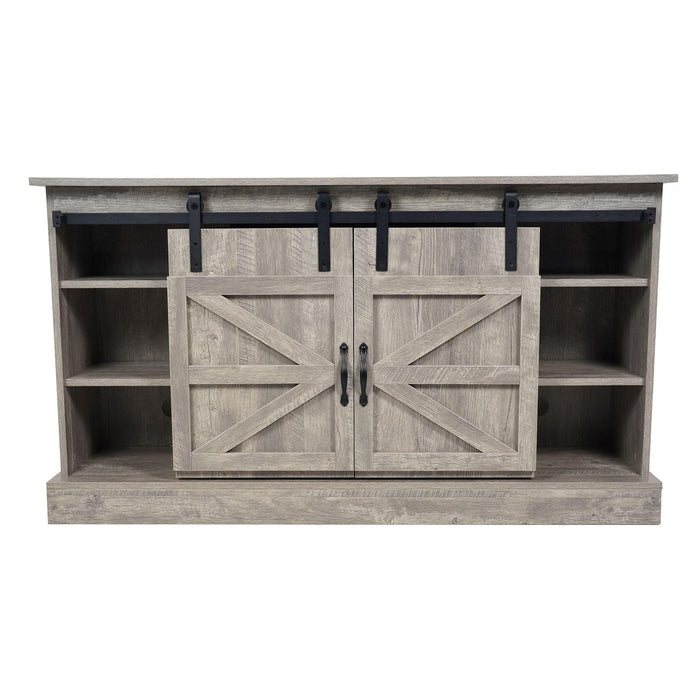 Parrot Uncle Furniture Farmhouse Sliding Barn Door Wooden TV Stands Console for TVs up to 55" - ParrotUncle