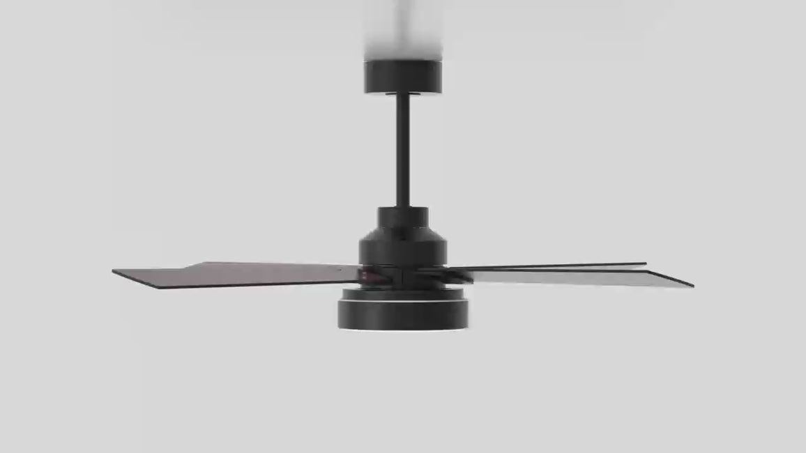 Ventilador de techo moderno Vaczon de 52 pulgadas con motor de CC de 4 aspas, luz LED y control remoto.