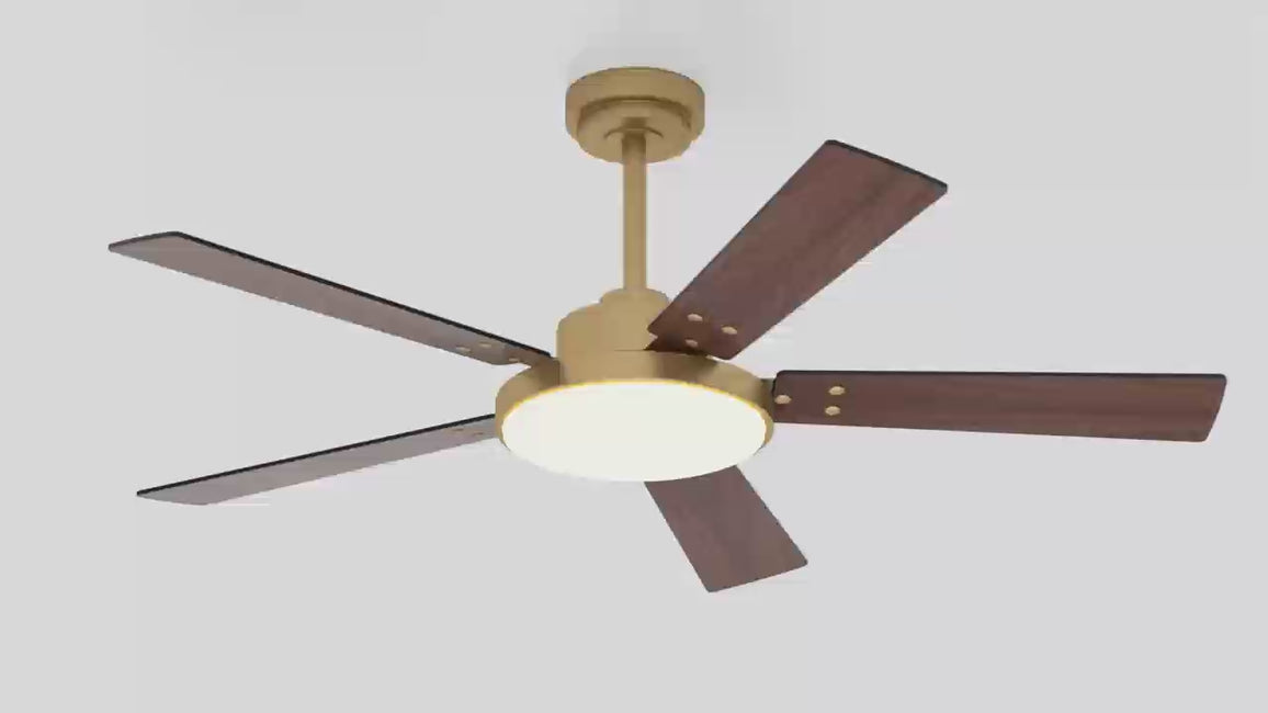 Ventilador de techo moderno Vaczon de 52 pulgadas con aspas de doble cara, control remoto y luz LED