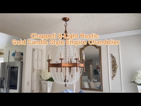 Chappell 8-Light Rustic Gold Candle Style Empire Chandelier
