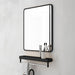 Rectangle Brushed Black Aluminum Framed Wall Mirror - ParrotUncle