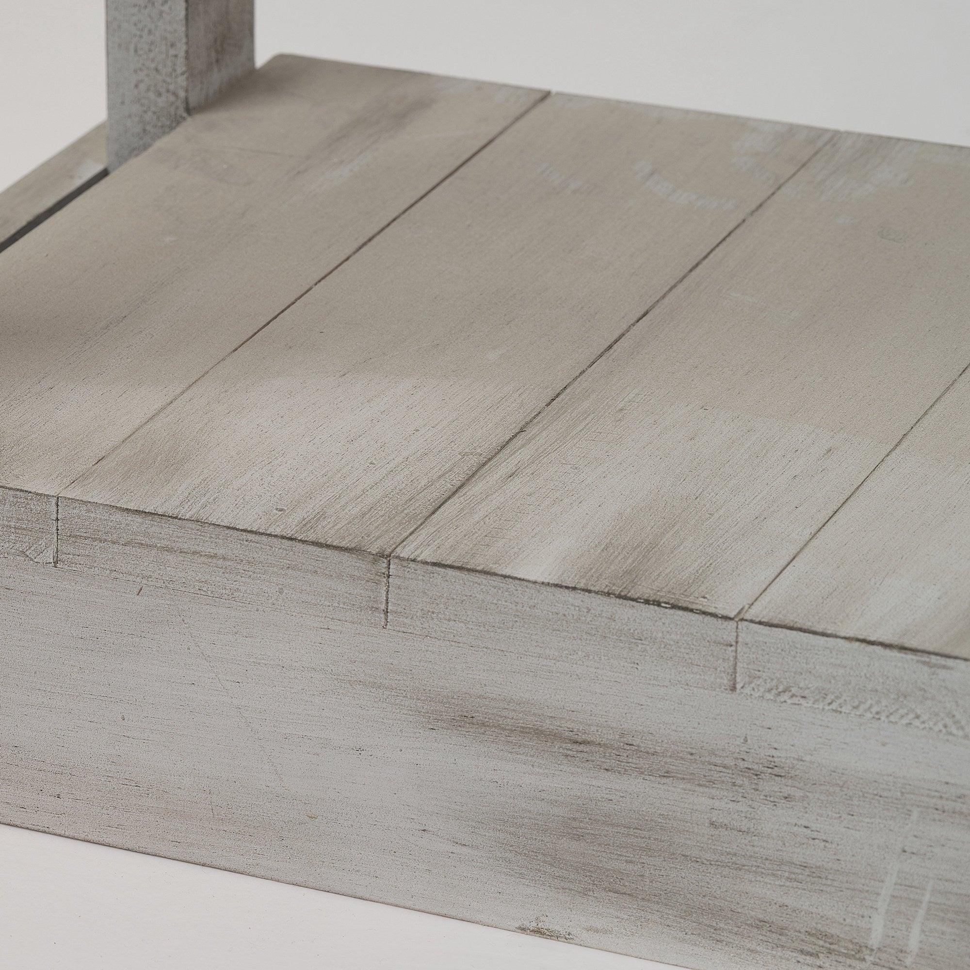 Rustic Wood Square End Table with Shelf - ParrotUncle