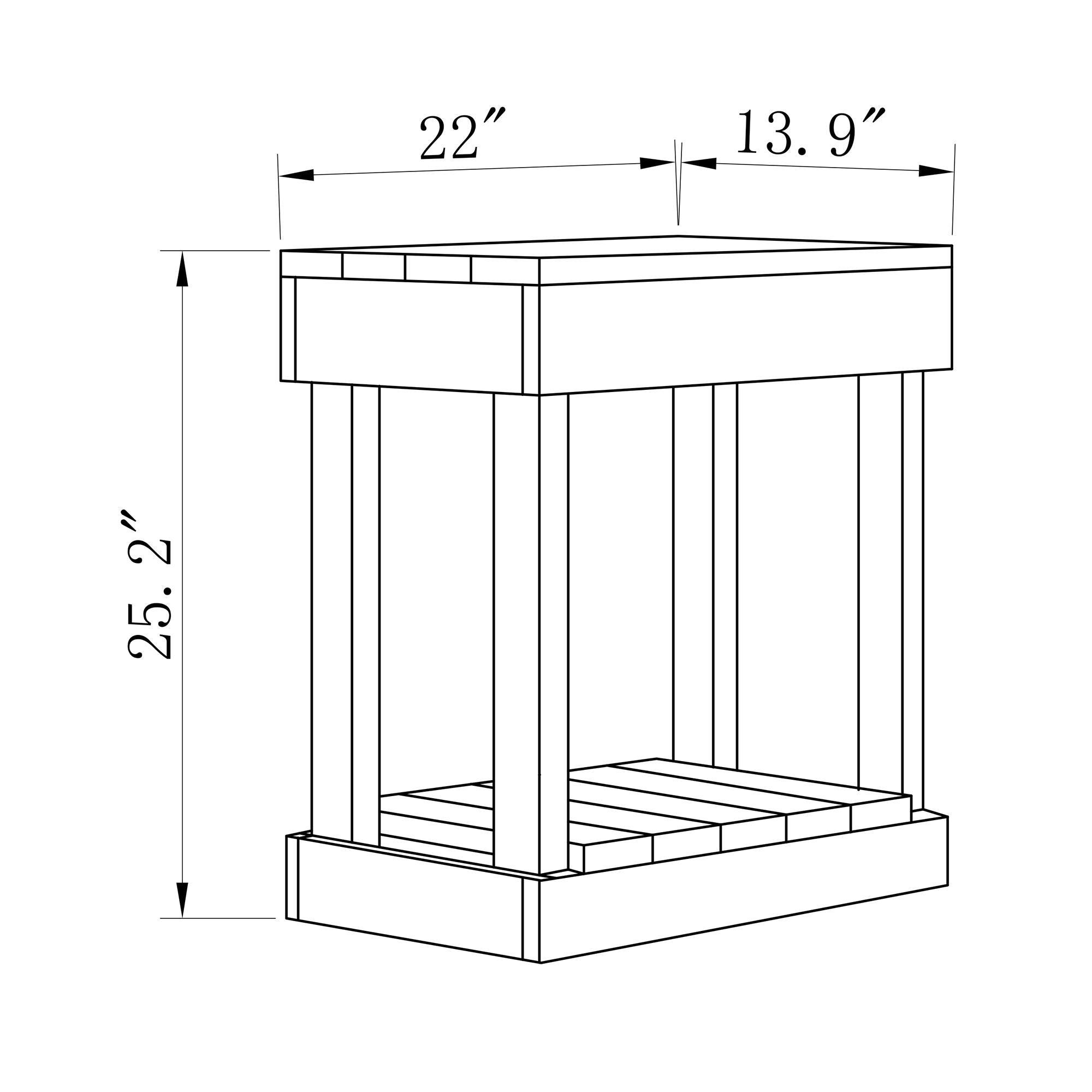Rustic Wood Square End Table with Shelf - ParrotUncle