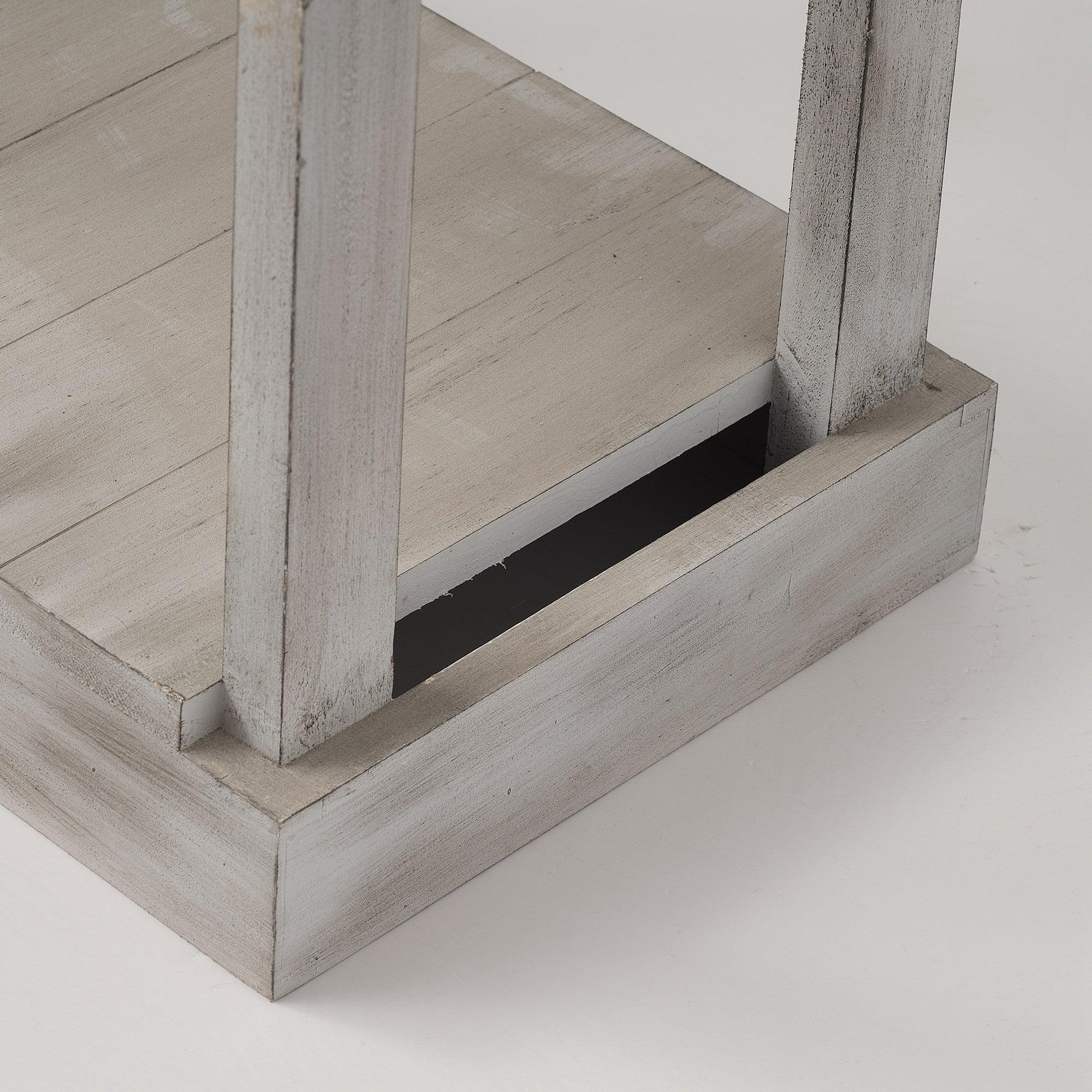 Rustic Wood Square End Table with Shelf - ParrotUncle