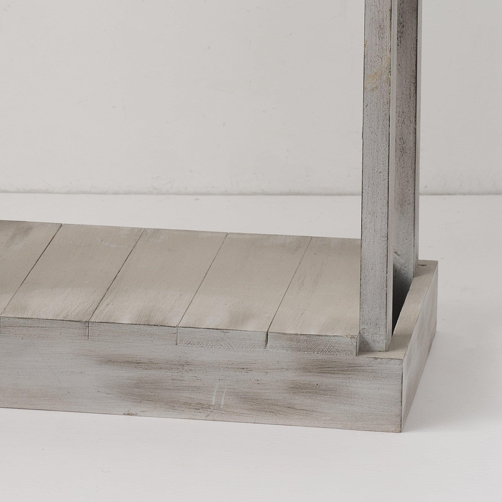 Rustic Wood Square End Table with Shelf - ParrotUncle
