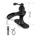 Single Handle Bathroom Sink Faucet with Deck Plate and Pop-up Drain Assembly - ParrotUncle