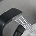 Single Handle Black Basin Bathroom Faucet Waterfall Spout with Deck Plate - ParrotUncle