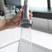 Single Handle Deck Mounted Pull Down Sprayer Kitchen Faucet in Silver - ParrotUncle