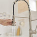 Single Handle Gooseneck Pull Down Sprayer Kitchen Faucet with Purified Water Faucet - ParrotUncle