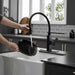 Single-Handle Pull-Down Sprayer 1 Spray High Arc Kitchen Faucet With Deck Plate - ParrotUncle